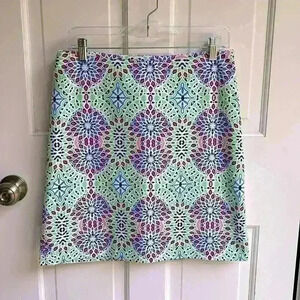 Bright spring pastel skirt from Talbots size 4 Easter new mosaic floral bloom